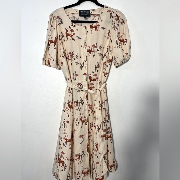 Modcloth X Princess Highway Shirt whimsical dress with belt size 8 - Picture 2 of 11